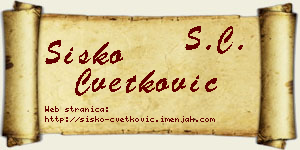 Sisko Cvetković vizit kartica